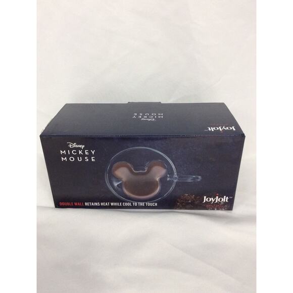 NEW 2pc Set JoyJolt Disney Mickey Mouse Insulated Double Wall Glass Cups 5.4 oz - Picture 2 of 5